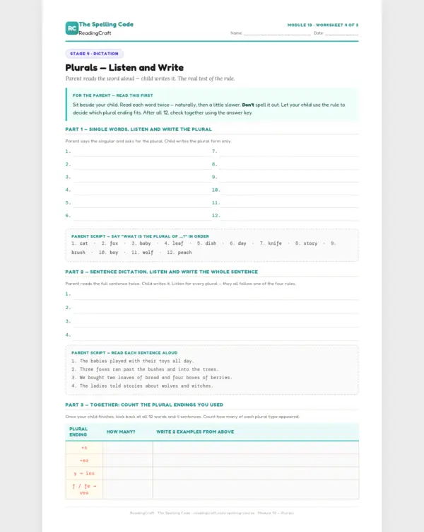 Stage 4: Listen and Write